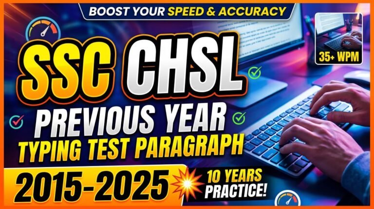 Typing Master Pro 3 SSC CHSL Previous Year Typing Test Paragraph (2015-2025) PDF