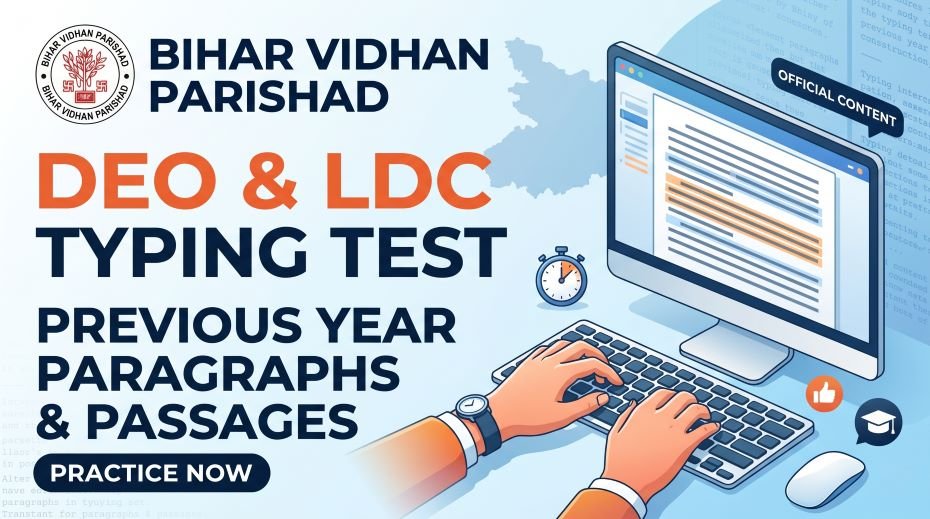 Bihar Vidhan Parishad DEO and LDC Typing Test Passage (Pdf)