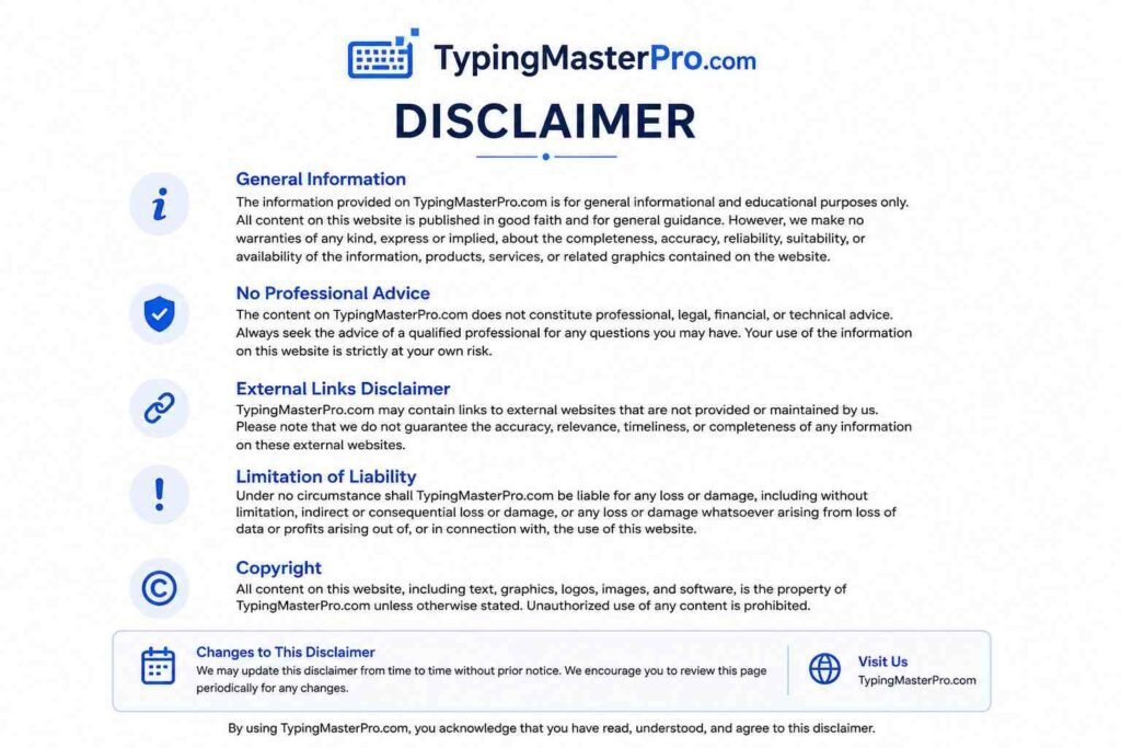 Disclaimer – TypingMasterPro.com