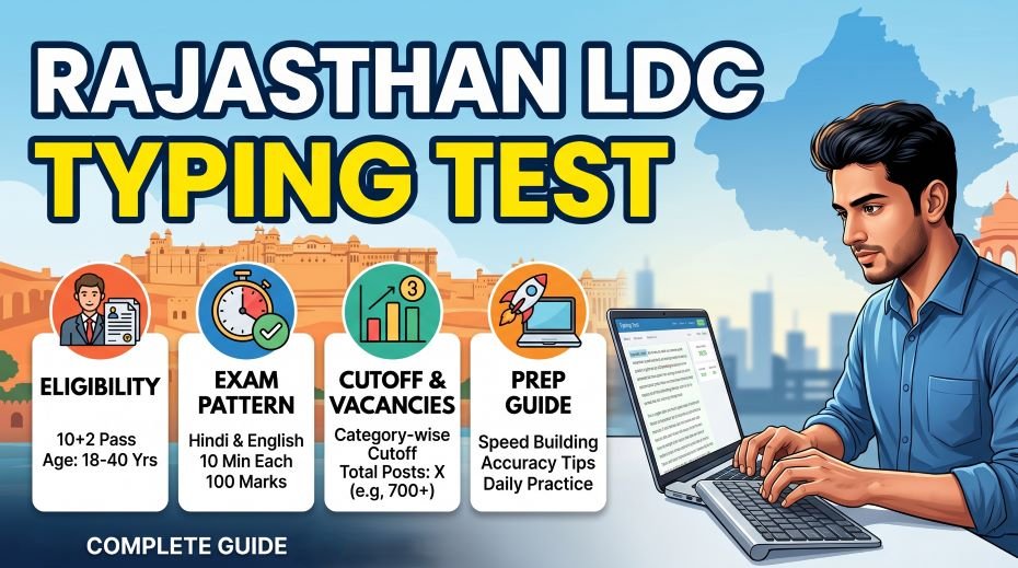 Rajasthan LDC Typing Test: Eligibility, Exam Pattern, Cutoff 2 Rajasthan LDC Typing Test Eligibility, Exam Pattern, Cutoff