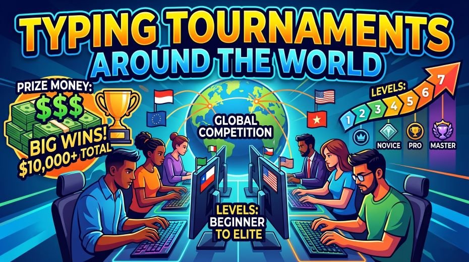 Typing Tournaments Around the World - Prize Money, Levels
