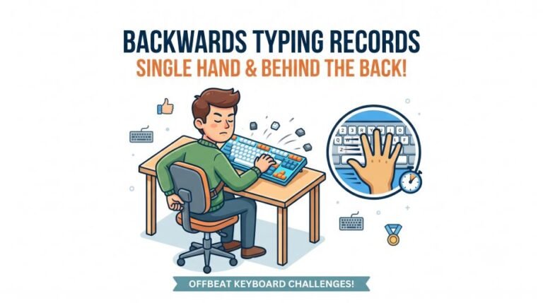 Typing Master Pro 4 Backwards Typing Records: Single Hand and Behind the Back