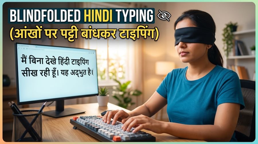 Blindfolded Hindi Typing (आंखों पर पट्टी बांधकर टाइपिंग)