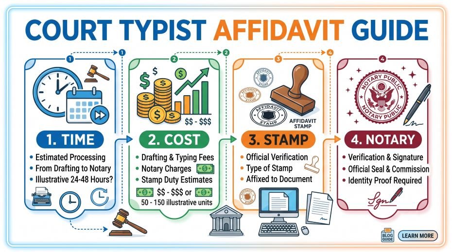 Court Typist Affidavit Guide: Time, Cost, Stamp and Notary 2 Court Typist Affidavit Guide: Time, Cost, Stamp and Notary