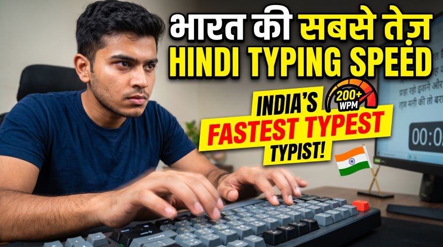 Highest Hindi Typing Speed in India (Fastest Hindi Typist)