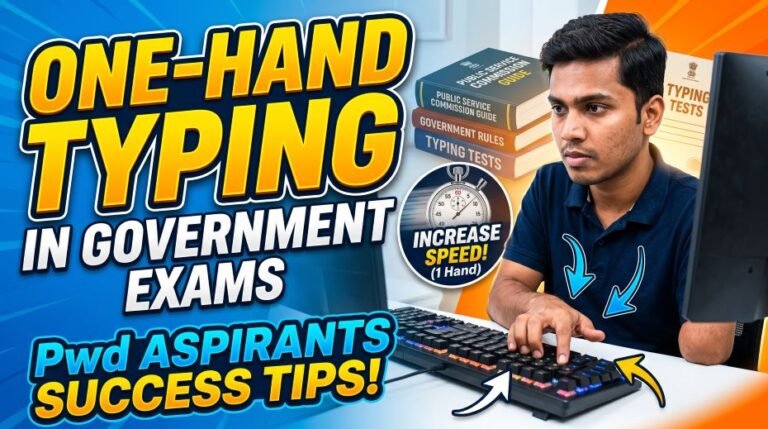 One-Hand Typing in Government Exams (Pwd Typing Aspirants) 6 One-Hand Typing in Government Exams (Pwd Typing Aspirants)