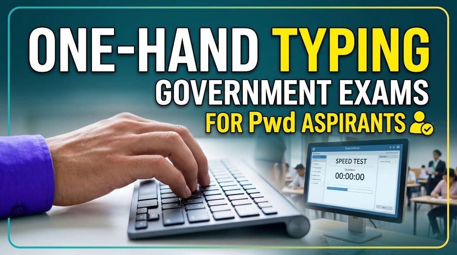 One-Hand Typing in Government Exams (Pwd Typing Aspirants) 3 One-Hand Typing in Government Exams (Pwd Typing Aspirants)