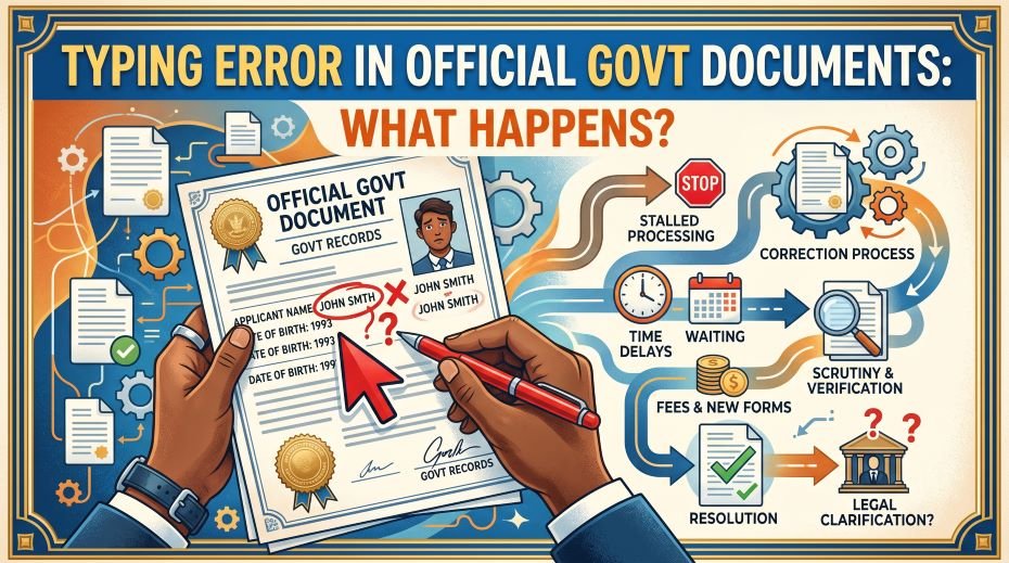Typing Error in Official Govt Documents What Happens