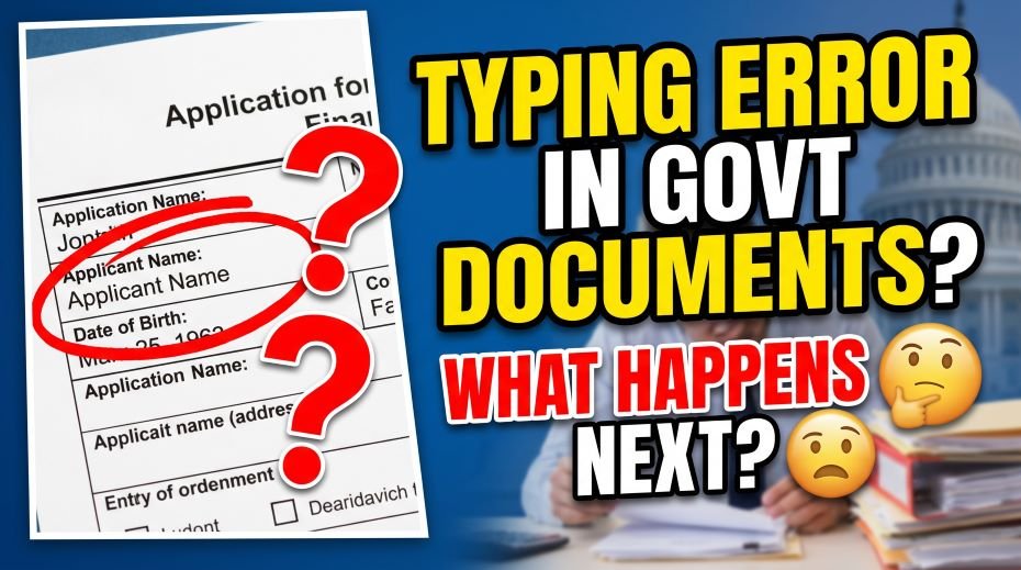 Typing Error in Official Govt Documents What Happens