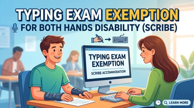 Typing Exam Exemption for Both Hands Disability (Scribe) 8 Typing Exam Exemption for Both Hands Disability (Scribe)