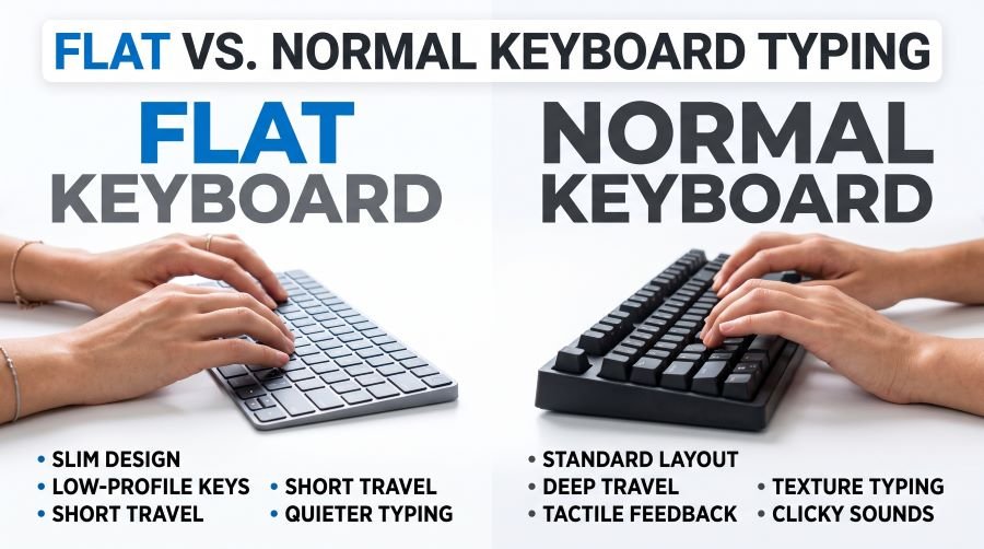 Flat Keyboard vs Normal Keyboard Typing