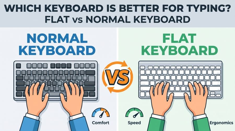 Flat Keyboard vs Normal Keyboard Typing