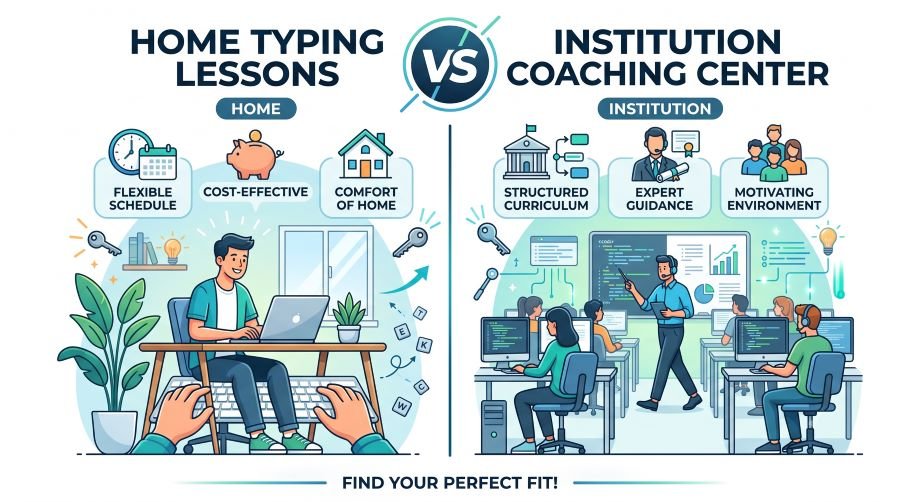 Home Typing Lessons vs Institution Coaching Center 1 Home Typing Lessons vs Institution Coaching Center