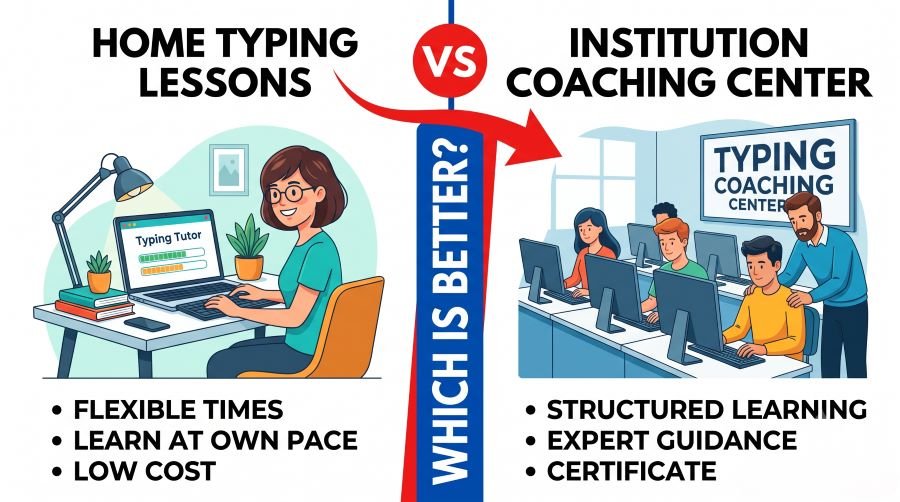 Home Typing Lessons vs Institution Coaching Center 2 Home Typing Lessons vs Institution Coaching Center