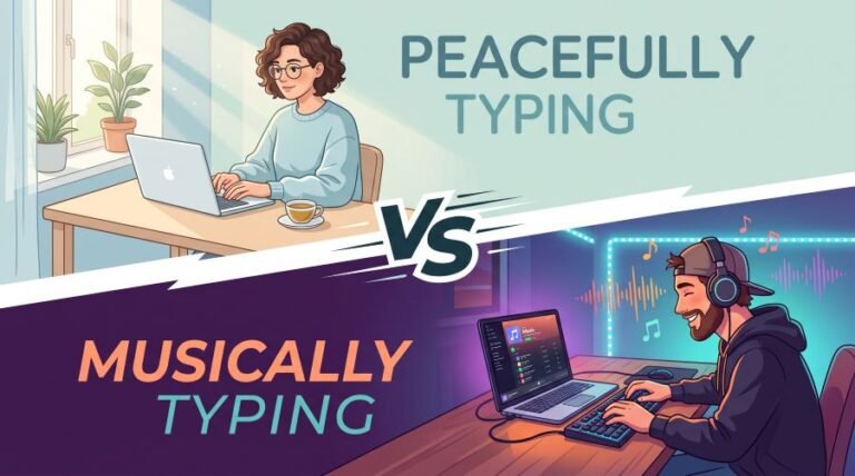 Peacefully Typing vs Musically Typing