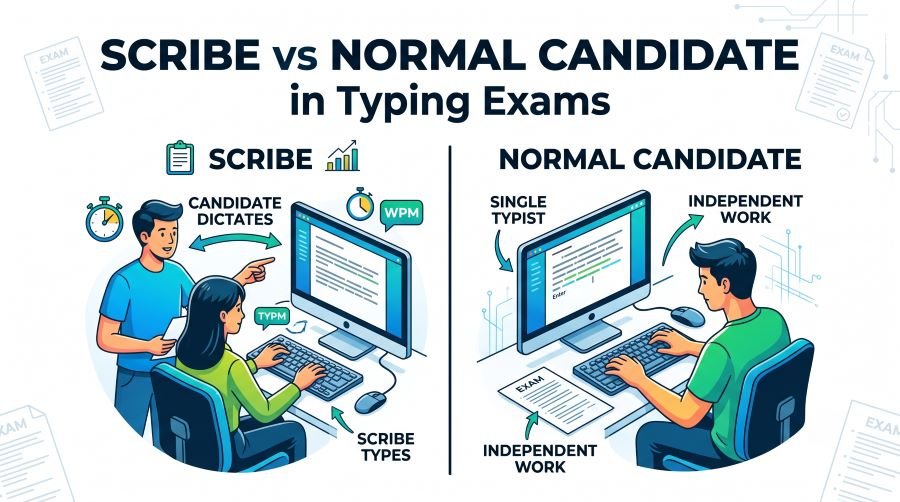 Scribe vs Normal Candidate in Typing Exams