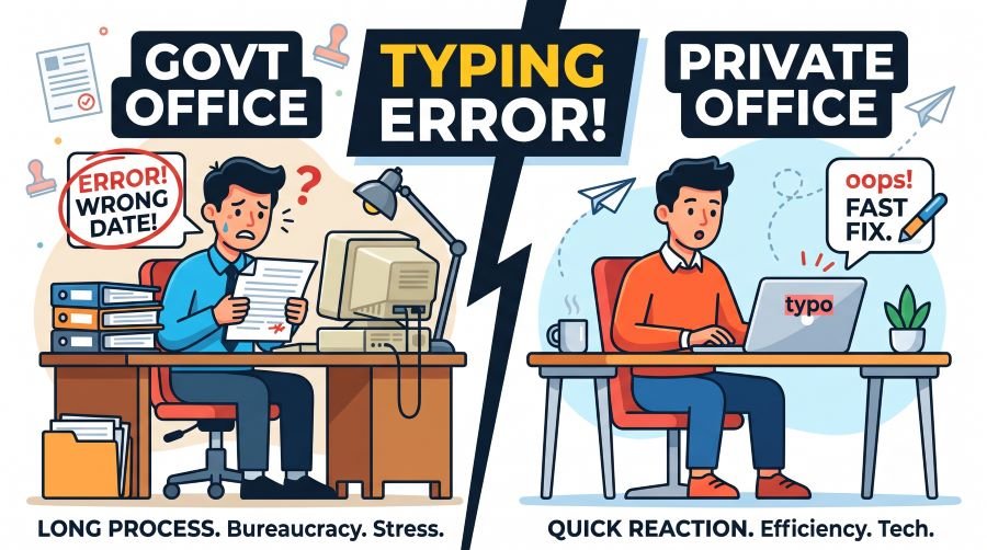 Typing Error in Govt Office vs Private Office 3 Typing Error in Govt Office vs Private Office