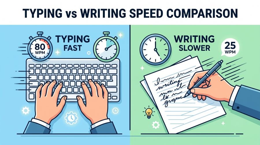 Typing vs Writing Speed Comparison