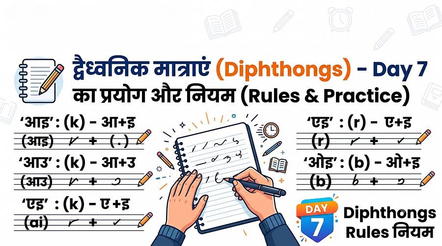 Diphthongs (द्वैध्वनिक मात्राएं का प्रयोग और नियम) - Day 7