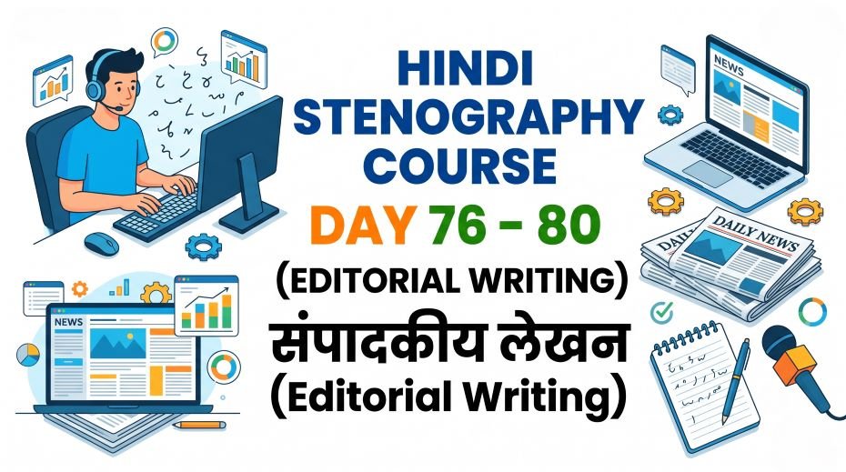 Hindi Stenography Course Day 76 - 80 (Editorial Writing) 2 Hindi Stenography Course Day 76 - 80 (Editorial Writing)
